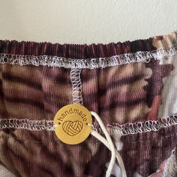 Handmade Children's 100% Cotton Corduroy Brown Tan Multicolour Dress - Picture 3 of 15